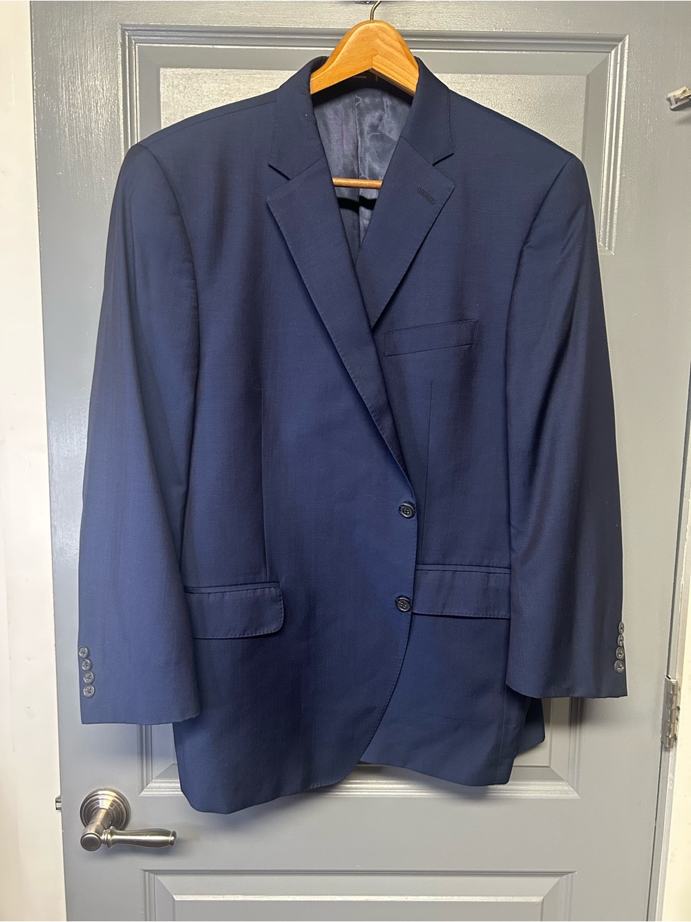 Peter Millar lightweight navy blue wool sport coat/blazer. Size 48R see notes